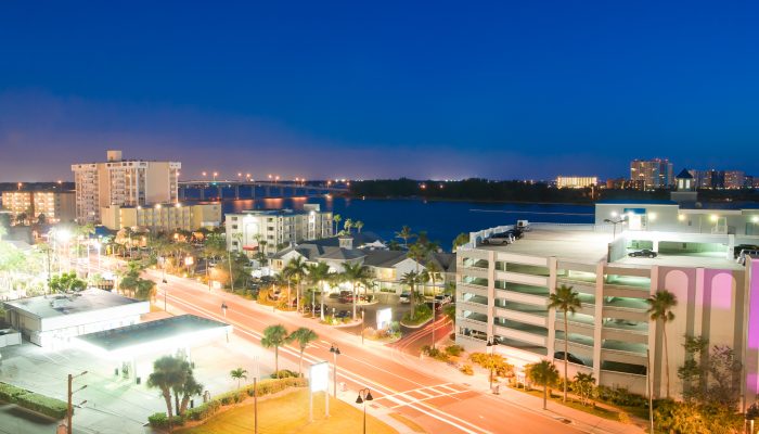 night view of clearwater at tampa florida USA